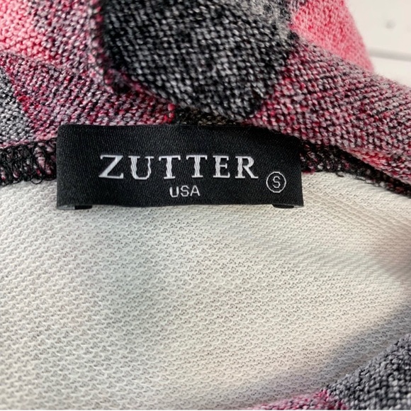 Boutique 'Let It Snow' Cowl Neck Hoodie w/ Plaid Sleeves Size Small - Picture 6 of 7